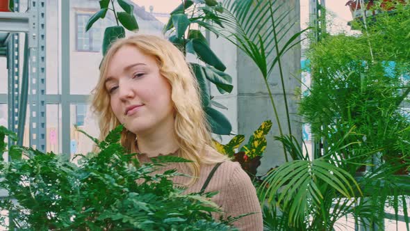 Botanical Garden Florist Enjoys the Appearance of a Fern Flower