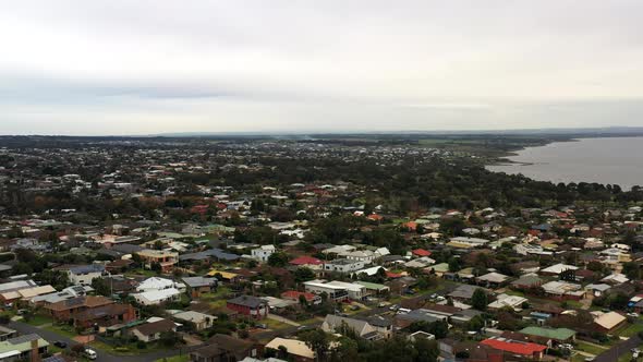 ORBITAL AERIAL Over Coastal Township Of Clifton Springs, Australia