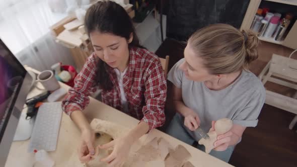 Women Creating Papier-Mache Figures