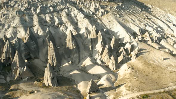 Selime Cathedral From Turkey View From Air During Sunset