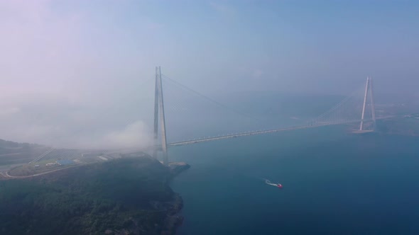Foggy istanbul Bridge  