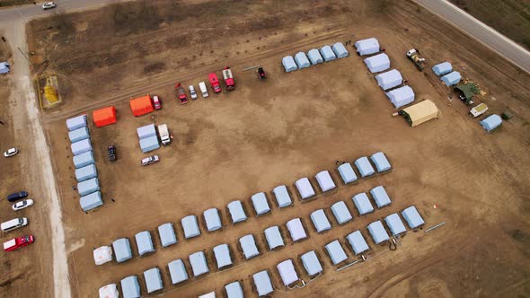 Refugee Camp with Many Shelter and Living Place Refugees From Ukraine