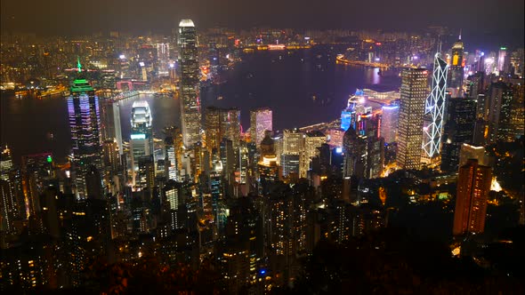 Beautiful building and architecture around Hong kong city skyline