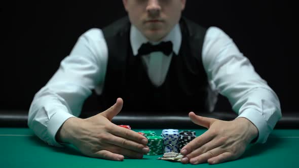 Croupier Taking All Win Away From Casino Player, Misfortune and Bankruptcy