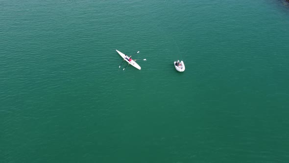 Aerial Drone Riding Canoes