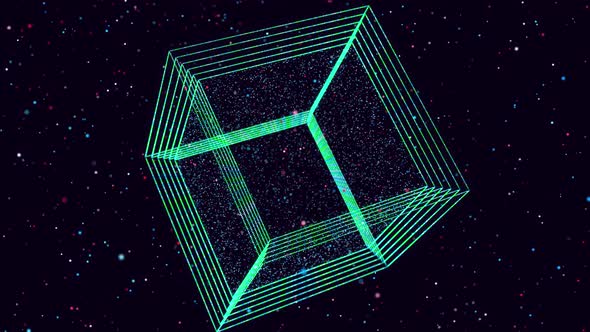 Abstract Glow Particles Form 3d Object in Space