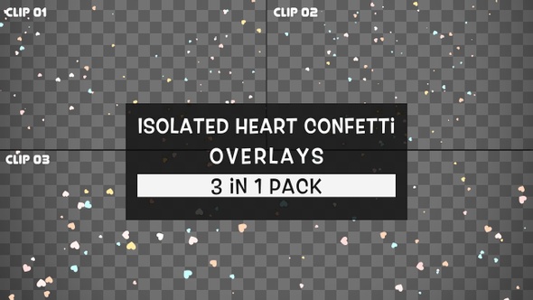 Isolated Heart Confetti Overlays Pack alt