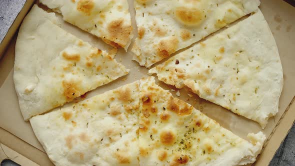 Delicious Fried Focaccia with Oregano and Olive Oil Closeup