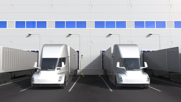 Trucks Warehouse Loading Dock PRODUCT UK Text alt