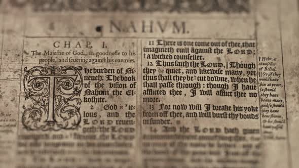 The Book Of Nahum, Slider Shot, Old Paper Bible, King James Bible