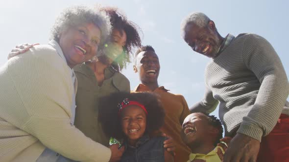 Family spending time together in the garden