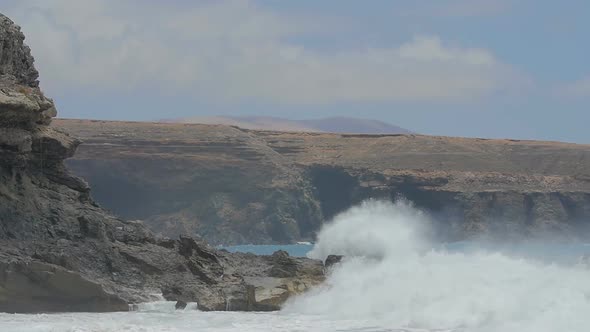 stormy sea during a cloudy day- slow motion