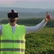 Farm Specialist Engineer Using Technology VR Monitoring Harvest Working for Agriculture Productivity - VideoHive Item for Sale