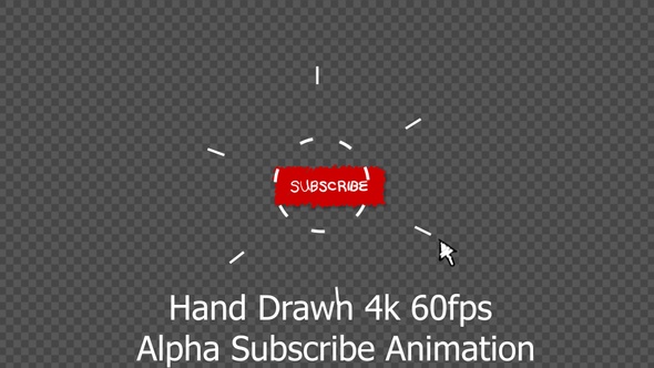 Alpha Subscribe Hand Drawn Style (4K 60 Fps)
