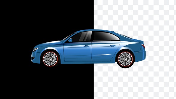 Blue Car Animation 4k