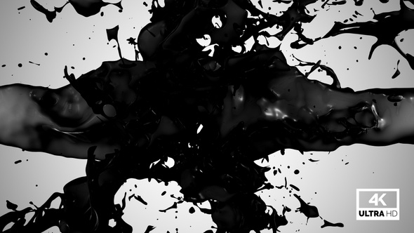 Black Ink Splash Collision