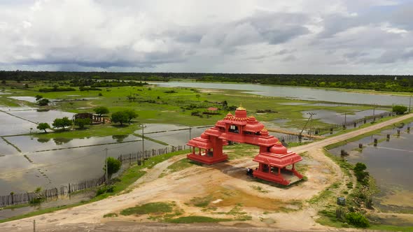 Religious Building Among the Rice Fields