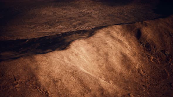 Aerial View of Red Desert with Sand Dune