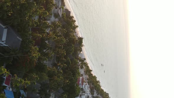 Zanzibar Tanzania  Vertical Video of the Ocean Near the Coast Slow Motion