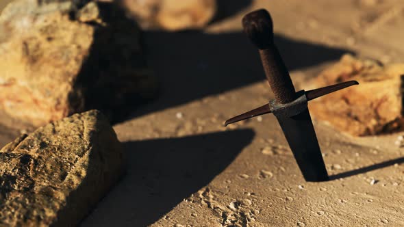 Retro Sword on Sand Beach alt