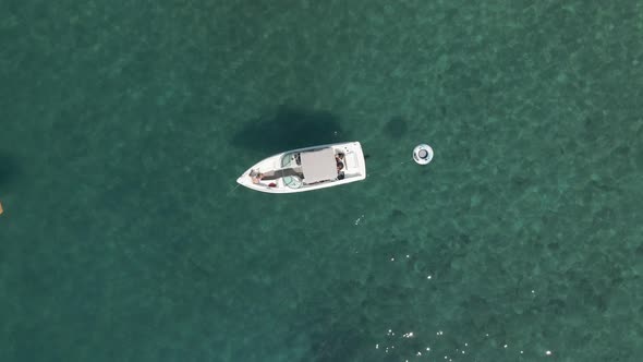 Cinematic Footage Boat on the Crystal Lake