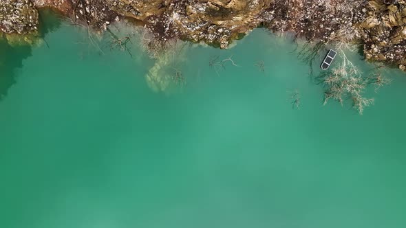 Mountain river texture Aerial View 4 K Alanya Turkey