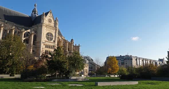 The south facade of church Saint Eustache, 1st arrondissement, Paris, Île-de-France, France