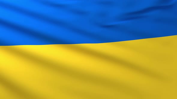 3D Animation of the UKRAINE Flag Waving  3D Rendering