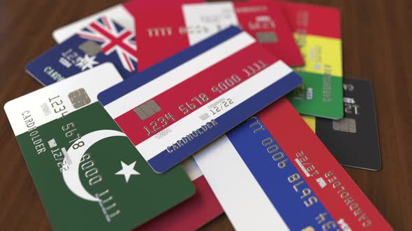 Emphasized Bank Card with Flag of Costa Rica alt