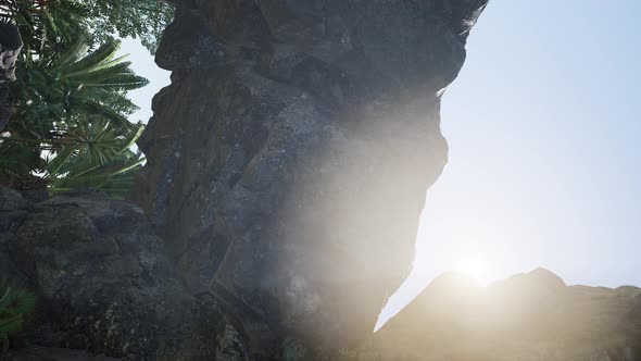 Sun Light Inside Mysterious Cave