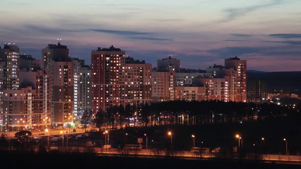 Citys life at night timelapse 