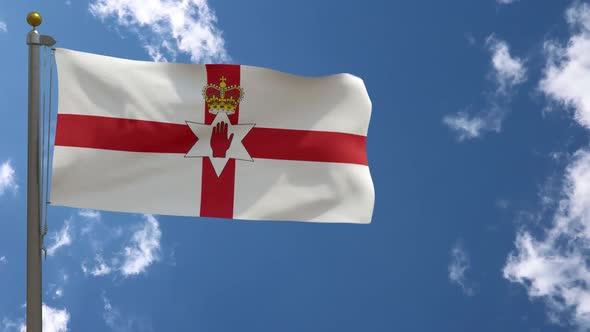 Northern Ireland Flag (Uk) On Flagpole