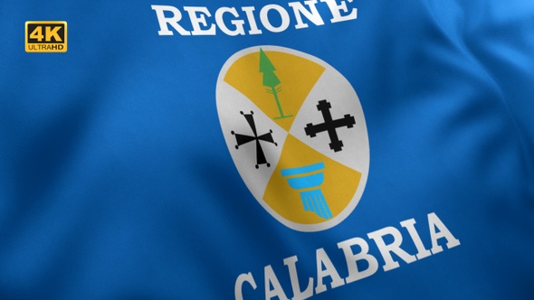 Calabria Flag (Italy) - 4K