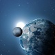 Earth Moon And Stars Zooming Out Of Galaxy - VideoHive Item for Sale