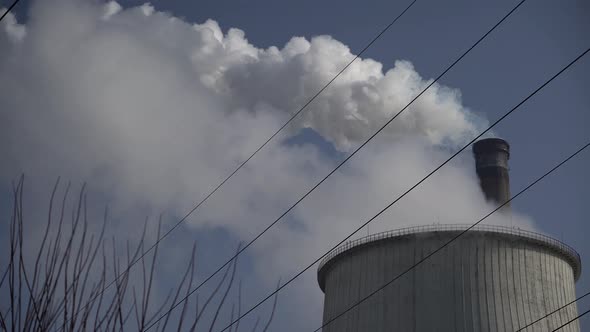 Smoke Comes From the Chimney. Air Pollution. Ecology. Kyiv. Ukraine.