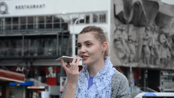 Beautiful Hipster Girl Talking on the Phone