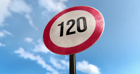 120 Max Speed Limit Sign - 4K