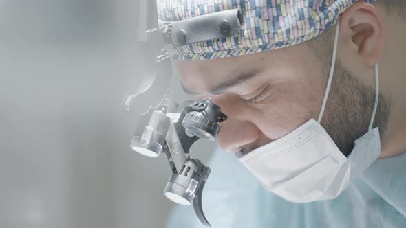 Close-up of surgeon performing operation