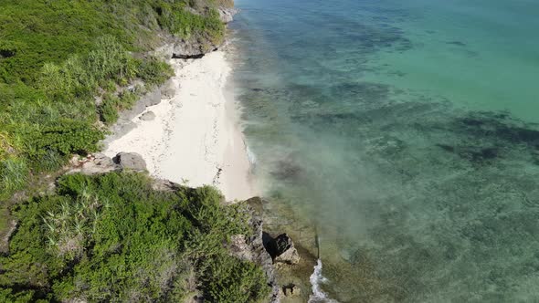 Empty Beach on Zanzibar Island Tanzania Slow Motion