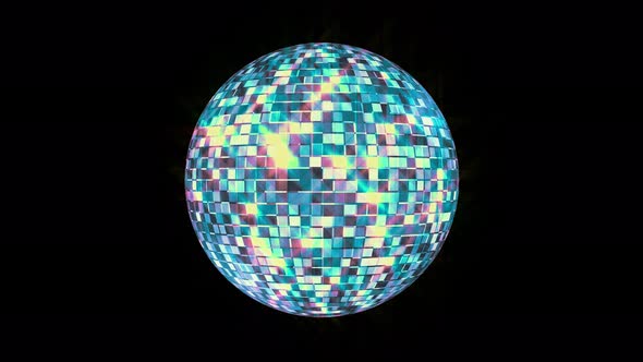 Mirror Ball In Blue Light 4K