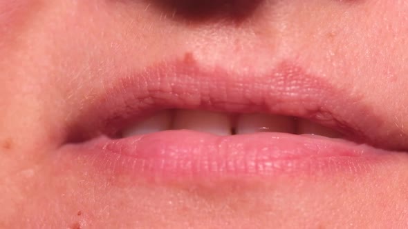 Girl Close Up Moving Lips and Talking