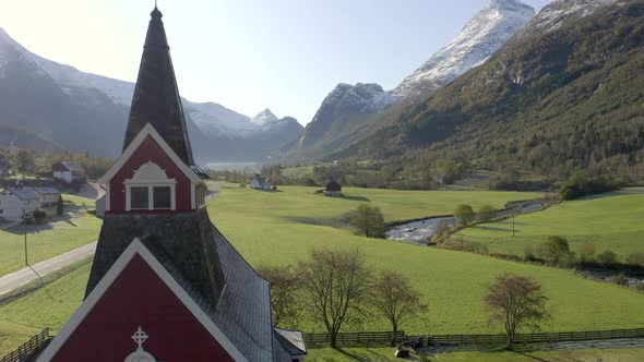 An Isolated Church Nestled in the Norwegian Landscape