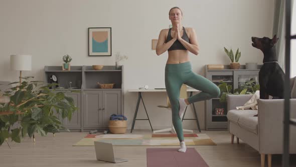 Dog Barking when Woman Doing Yoga