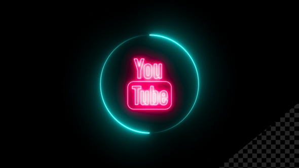 Colorful Neon Youtube Icon