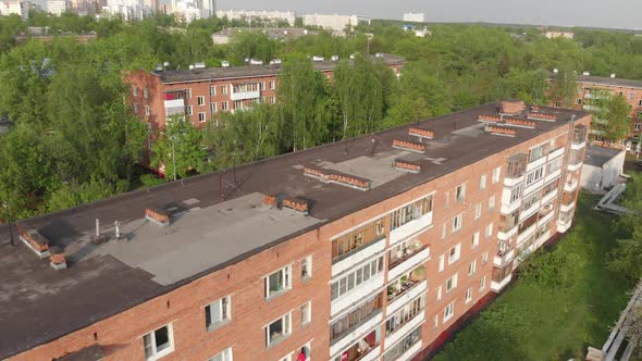 Old Houses in Zelenograd in Moscow, Russia