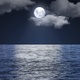 Beautiful Moon Over The Sea Ocean Waves Under Moonlight - VideoHive Item for Sale