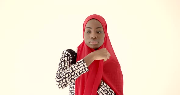 Nigerian Woman in Traditional Clothes Posing in Studio