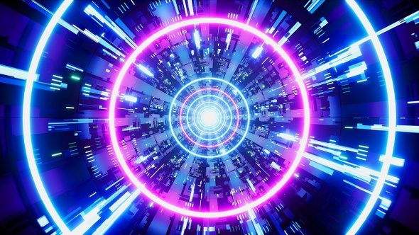 Neon Cyber Metal Tunnel