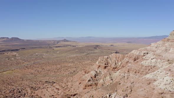 Aerial shot of the amazing rock formations in southern Utah.