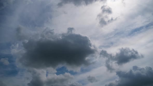 Clouds Move Smoothly in the Blue Sky. Timelapse